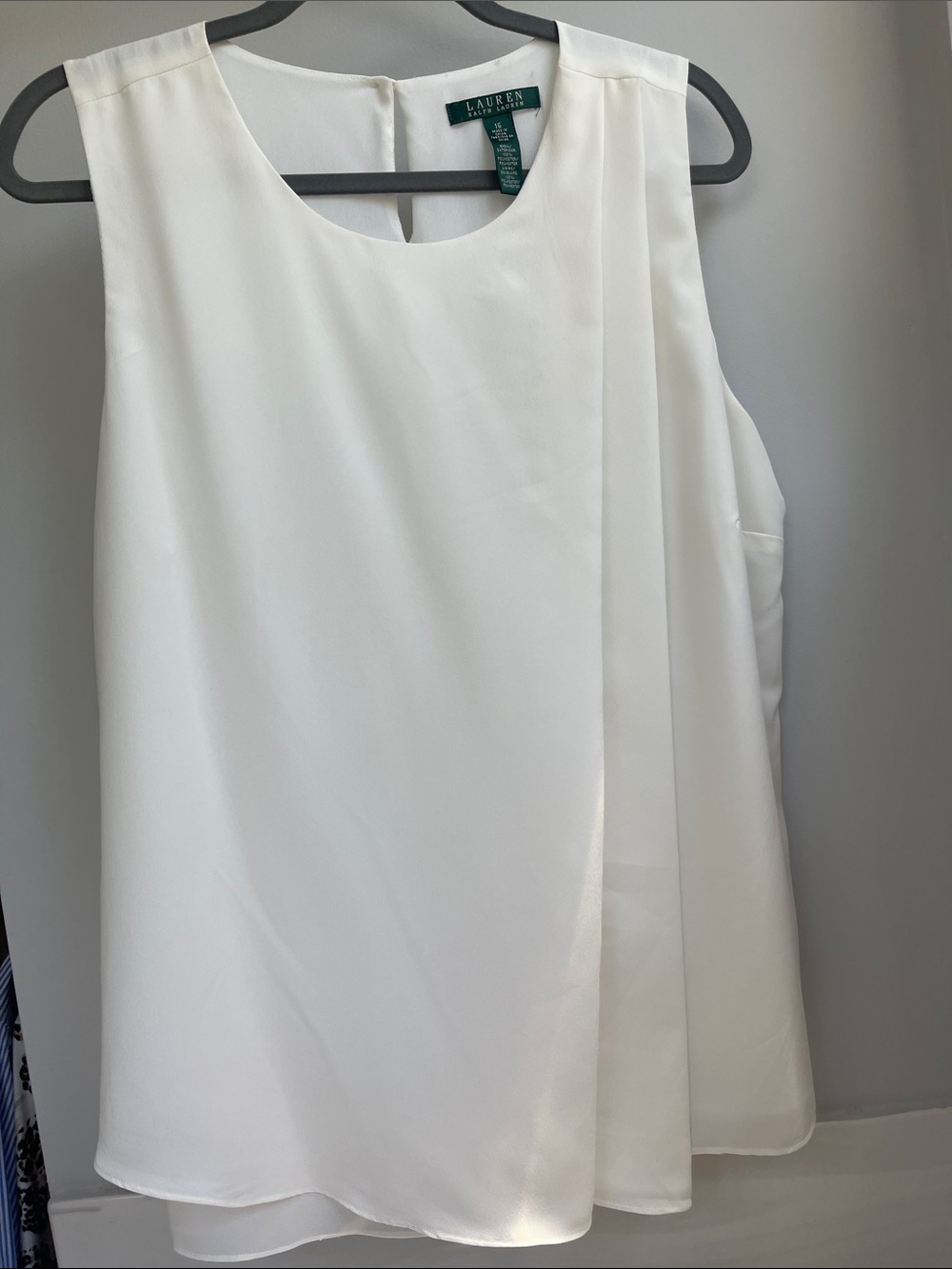 Lauren Ralph Lauren Ivory Sleeveless Overlay Top